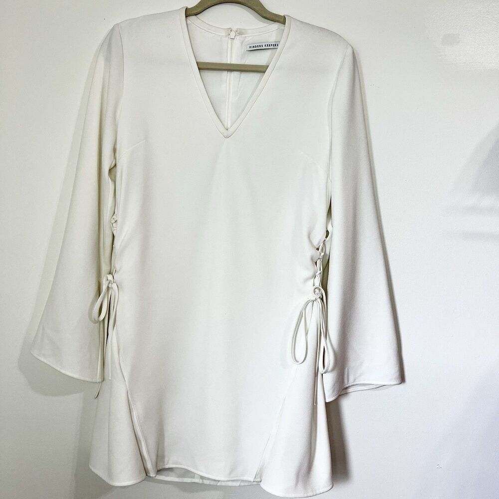 Finders Keepers Fly Away Dress White Long Sleeve Women’s S